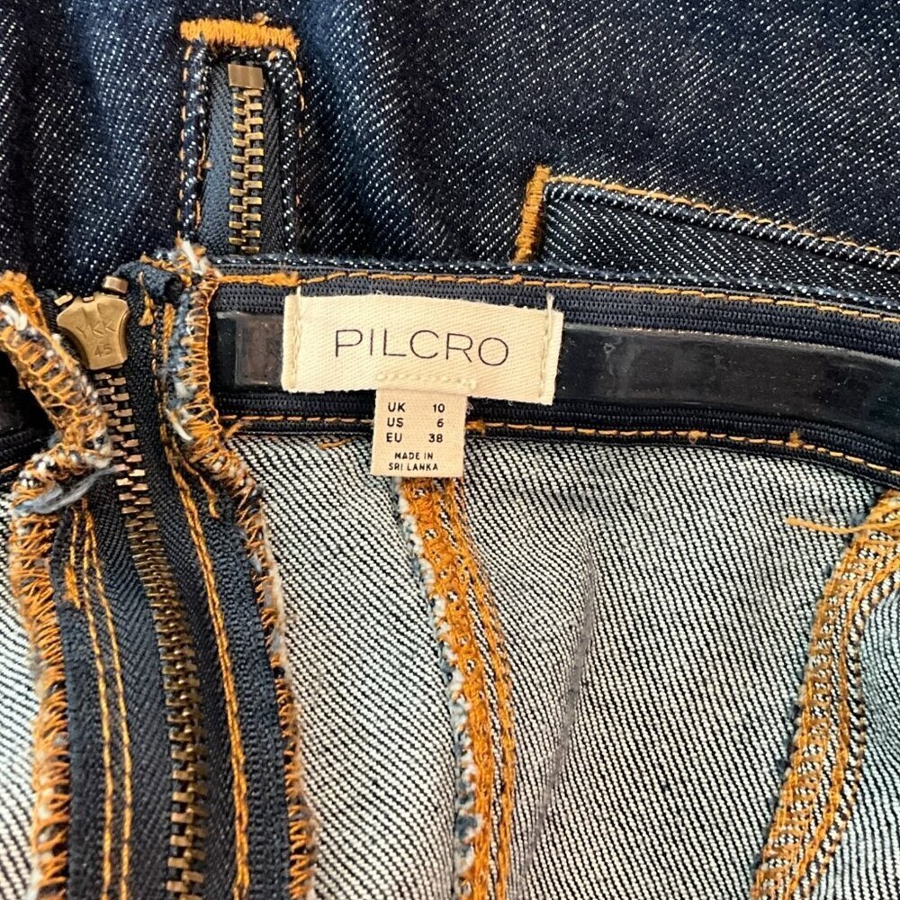 NWT Anthropologie Pilcro Strapless Denim Corset Jumpsuit Indigo Blue US Size 6 - Picture 8 of 10